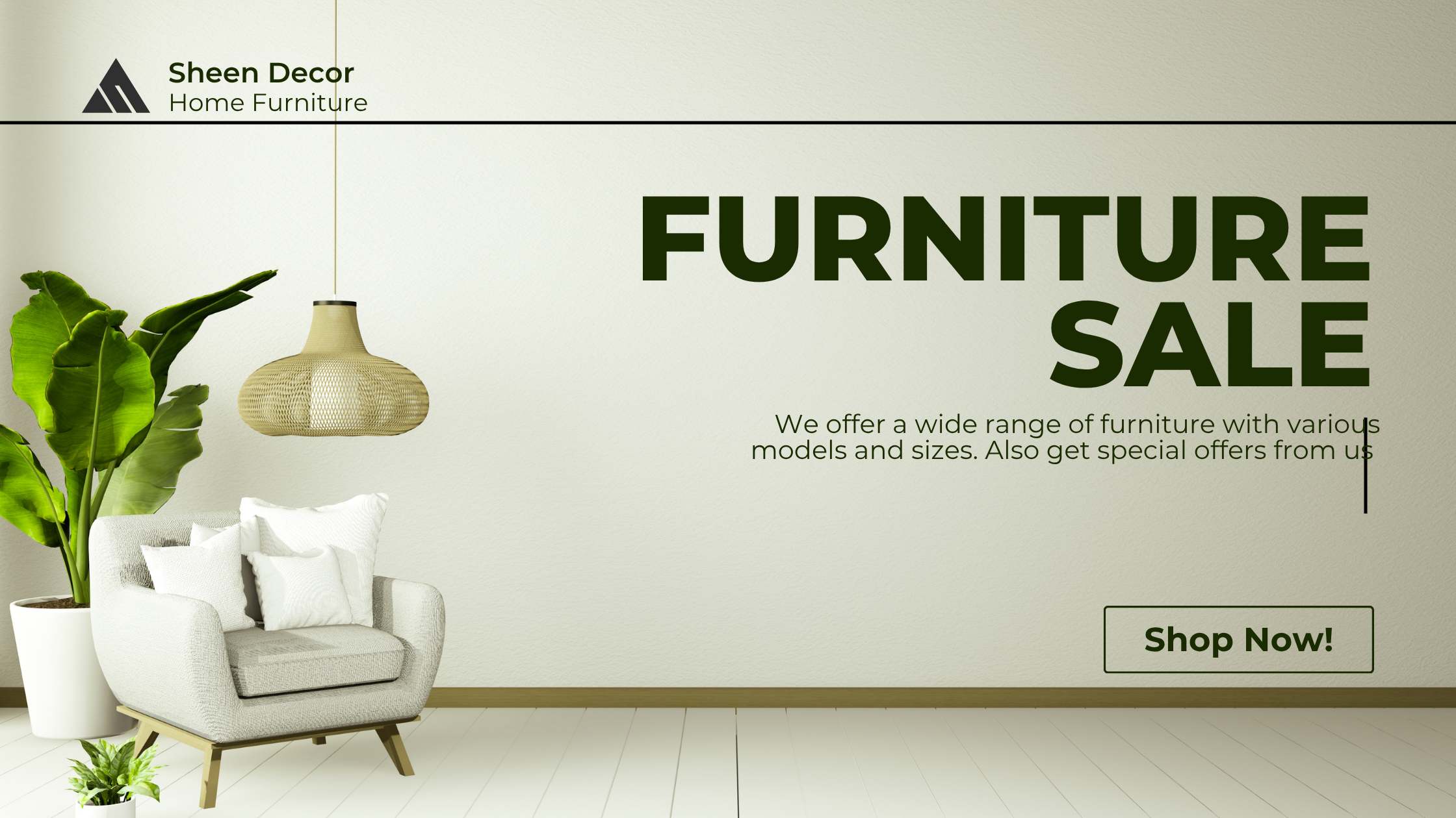 Brown Green Minimalist Furniture Sale Blog Banner