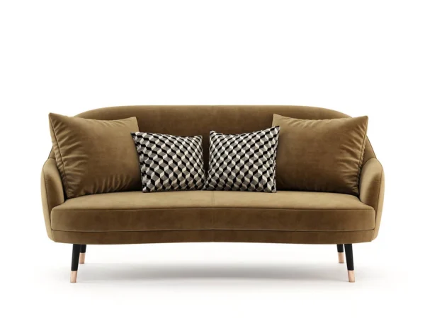 ECHOLON – Brown Curved Style Two Seater Sofa