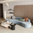 CRESCENT – Light Blue Curved Sofa