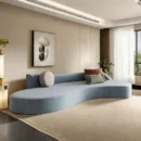 CRESCENT – Light Blue Curved Sofa