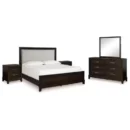 LVARA – Retro Style Dark Brown Bedroom Set